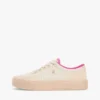 Plateausneaker van canvas met gemengde textuur Plateausneaker van canvas met gemengde textuur