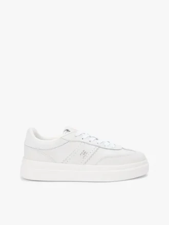 Platform leren court sneaker Platform leren court sneaker