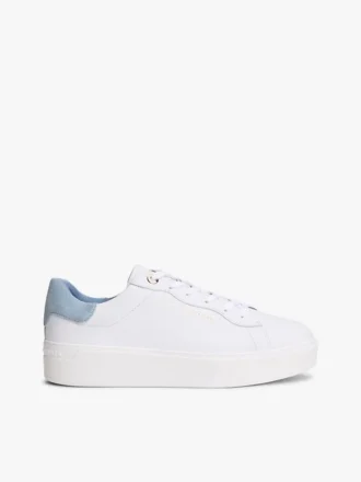 Platformsneaker van gemengd leer