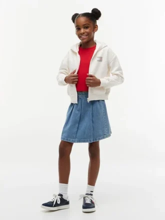 Plissé denimrok voor kinderen