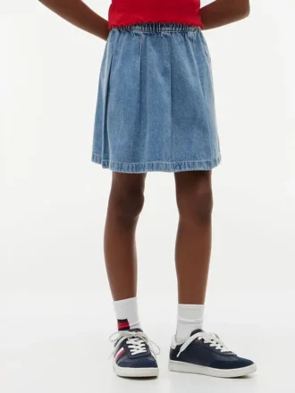 Plissé denimrok voor kinderen