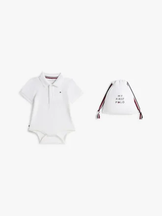 Polo-onesie voor baby’s en cadeauzakje