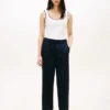 Pull-on broek met wijde pijpen en enkellengte Pull-on broek met wijde pijpen en enkellengte