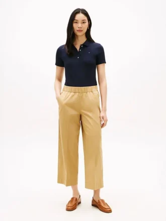 Pull-on broek met wijde pijpen en enkellengte