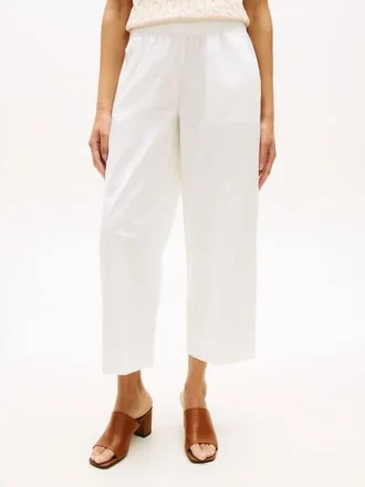 Pull-on broek met wijde pijpen en enkellengte