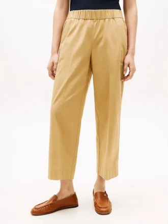 Pull-on broek met wijde pijpen en enkellengte