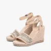 Raffia espadrille-sandaal met sleehak Raffia espadrille-sandaal met sleehak