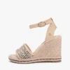 Raffia espadrille-sandaal met sleehak Raffia espadrille-sandaal met sleehak