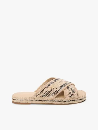 Raffia espadrille-slippers