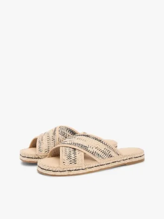 Raffia espadrille-slippers
