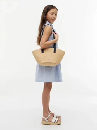 Raffia-schoudertas voor kinderen
