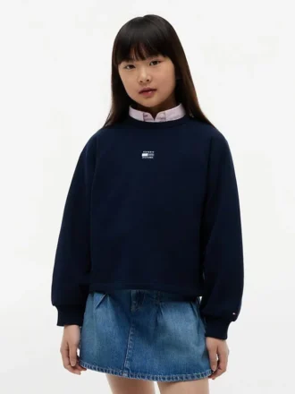 Raglan-sweatshirt met vlag in dezelfde kleur voor kinderen