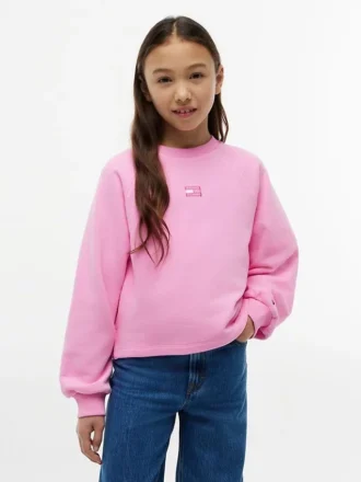 Raglan-sweatshirt met vlag in dezelfde kleur voor kinderen