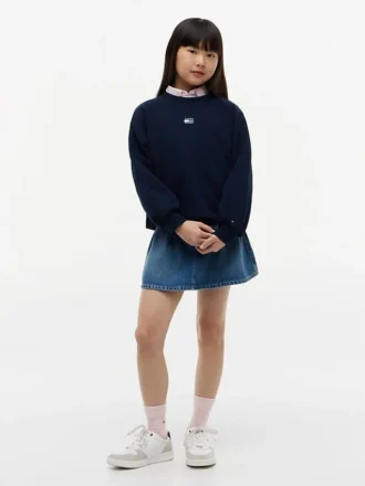 Raglan-sweatshirt met vlag in dezelfde kleur voor kinderen