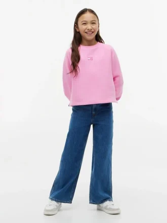 Raglan-sweatshirt met vlag in dezelfde kleur voor kinderen