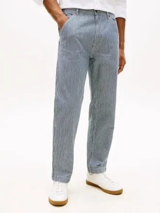 Railroad Stripe Loose Straight Jeans