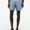 Regular Fit 7″ katoen-linnen mix Shorts