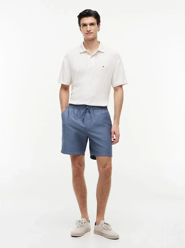 Regular Fit 7″ katoen-linnen mix Shorts Regular Fit 7″ katoen-linnen mix Shorts