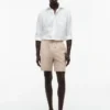 Regular Fit 7″ katoen-linnen mix Shorts