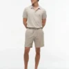 Regular Fit 7″ katoen-linnen mix Shorts