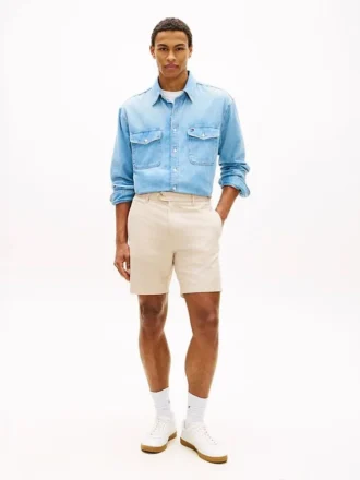 Regular Fit 7″ katoen-linnen mix Shorts Regular Fit 7″ katoen-linnen mix Shorts