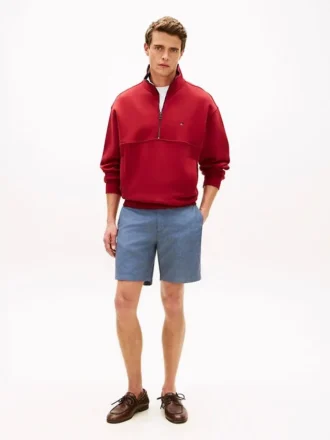 Regular Fit 7″ katoen-linnen mix Shorts