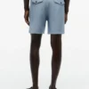 Regular Fit 7″ katoen-linnen mix Shorts