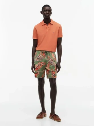 Regular Fit 7″ tropical print shorts