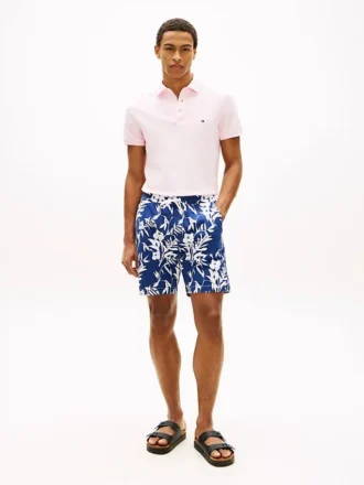 Regular Fit 7″ tropical print shorts
