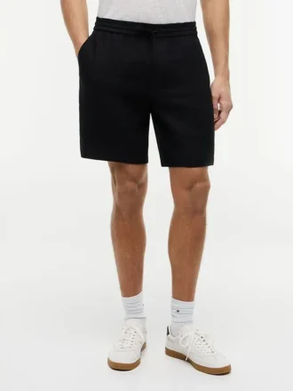 Regular Fit 8″ linen-mix Shorts