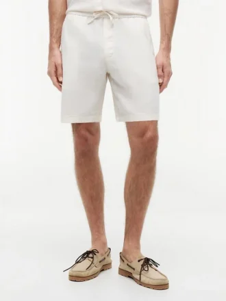 Regular Fit 8″ linen-mix Shorts
