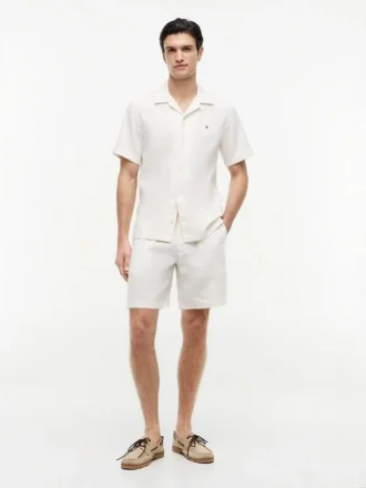 Regular Fit 8″ linen-mix Shorts