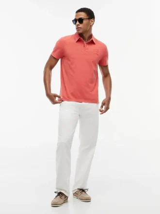 Regular Fit Garment-Dyed Crest Polo Regular Fit Garment-Dyed Crest Polo