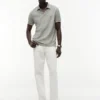 Regular Fit polo van piqué met linnenmix Regular Fit polo van piqué met linnenmix