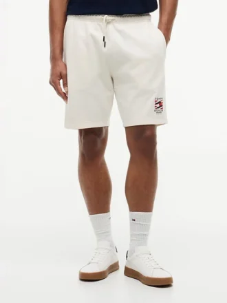 Regular Fit Sweatshort met golvend vlaglogo