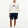 Regular Fit Sweatshort met golvend vlaglogo Regular Fit Sweatshort met golvend vlaglogo
