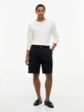 Relaxed Fit 10″ Short met riem en plooien