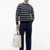 Relaxte, lichte seersucker-broek met wolmix Relaxte, lichte seersucker-broek met wolmix