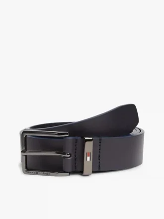 Riem van glad leer met vierkante gesp