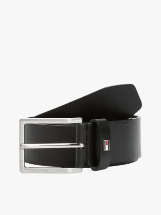 Riem van glad leer met vierkante gesp