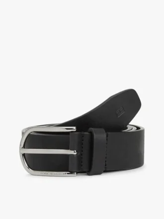Ronde gesp, gladde leren riem