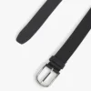 Ronde gesp, gladde leren riem