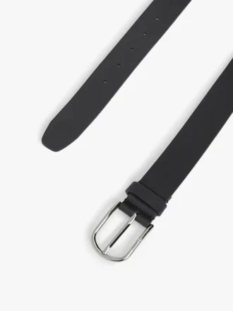 Ronde gesp, gladde leren riem