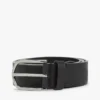 Ronde gesp, gladde leren riem
