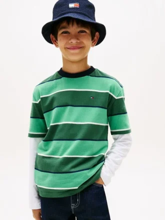 Rugby-T-shirt met strepen voor kinderen