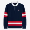 Rugbypolo met logo en strepen voor kinderen Rugbypolo met logo en strepen voor kinderen