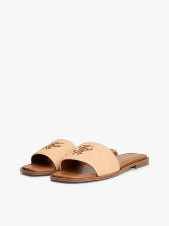 Script Monogram geweven slippers