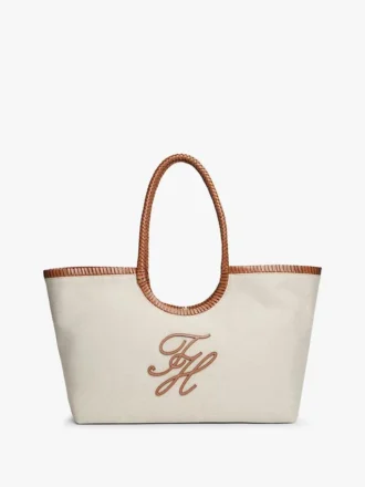 Script Monogram Linnen Maxi-draagtas