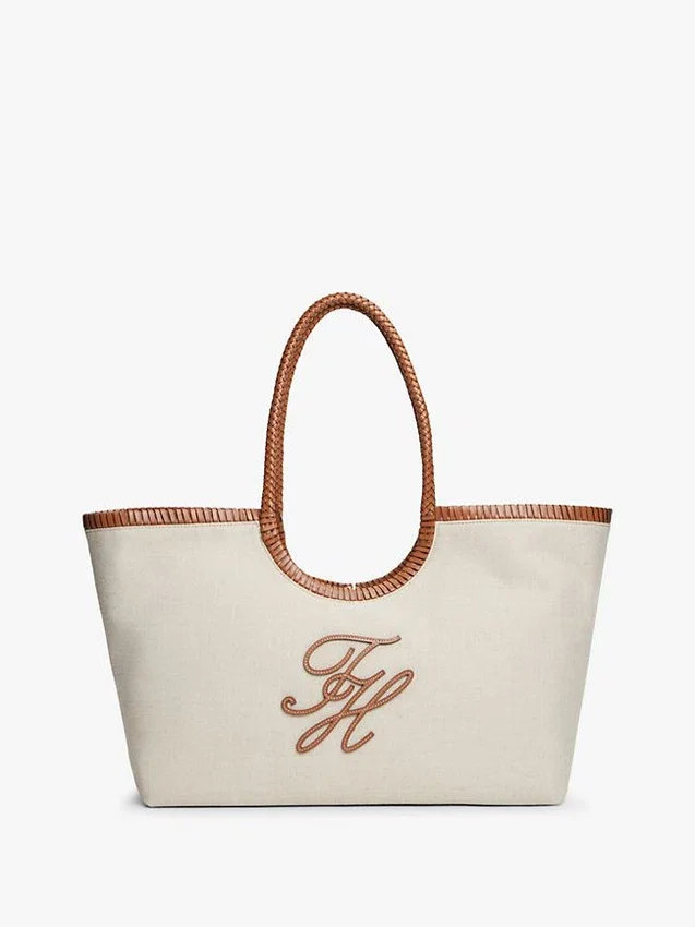 Script Monogram Linnen Maxi-draagtas Script Monogram Linnen Maxi-draagtas