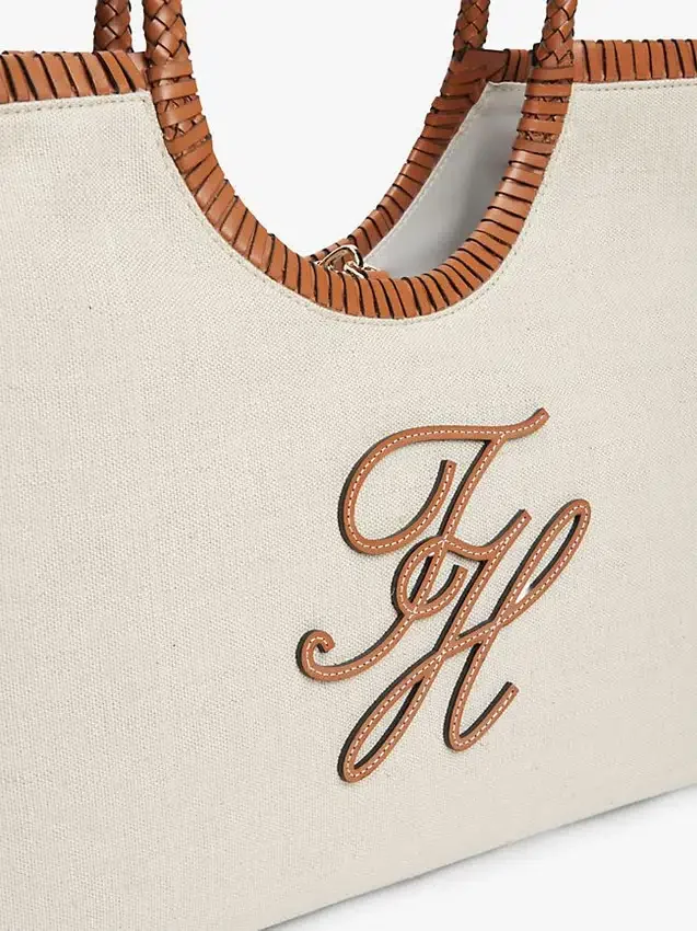 Script Monogram Linnen Maxi-draagtas Script Monogram Linnen Maxi-draagtas